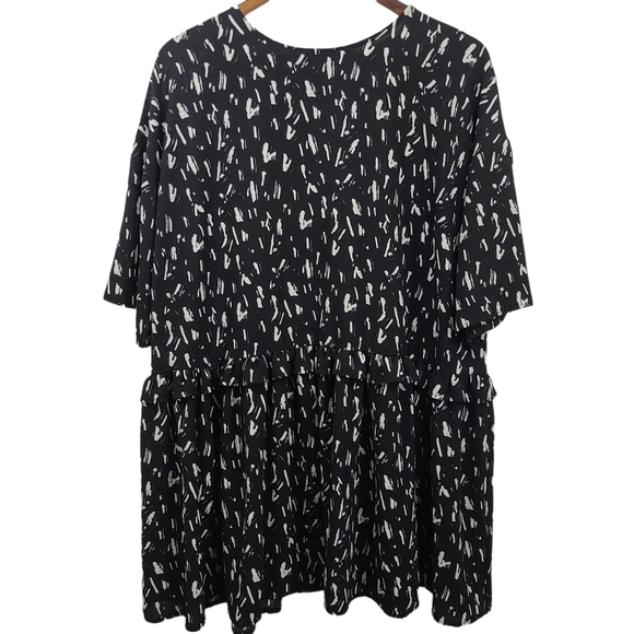 Asos Black & White Shift Dress Knee Length 12 - Picture 1 of 6